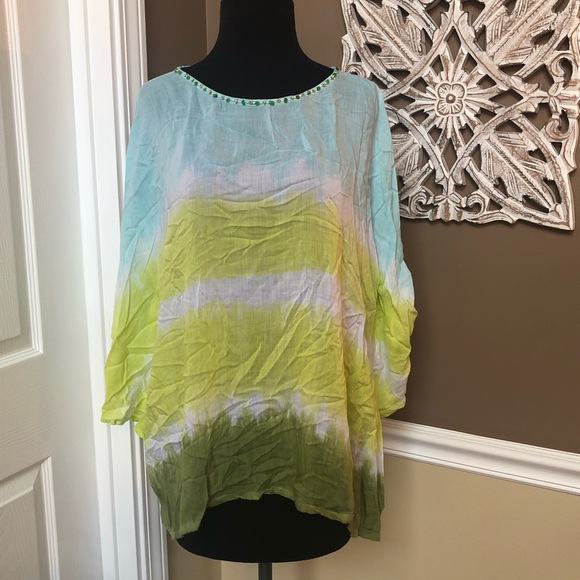 ⭐️ Nomadic Traders Lightweight Ombre Rayon Top - Size LARGE - Picture 1 of 11